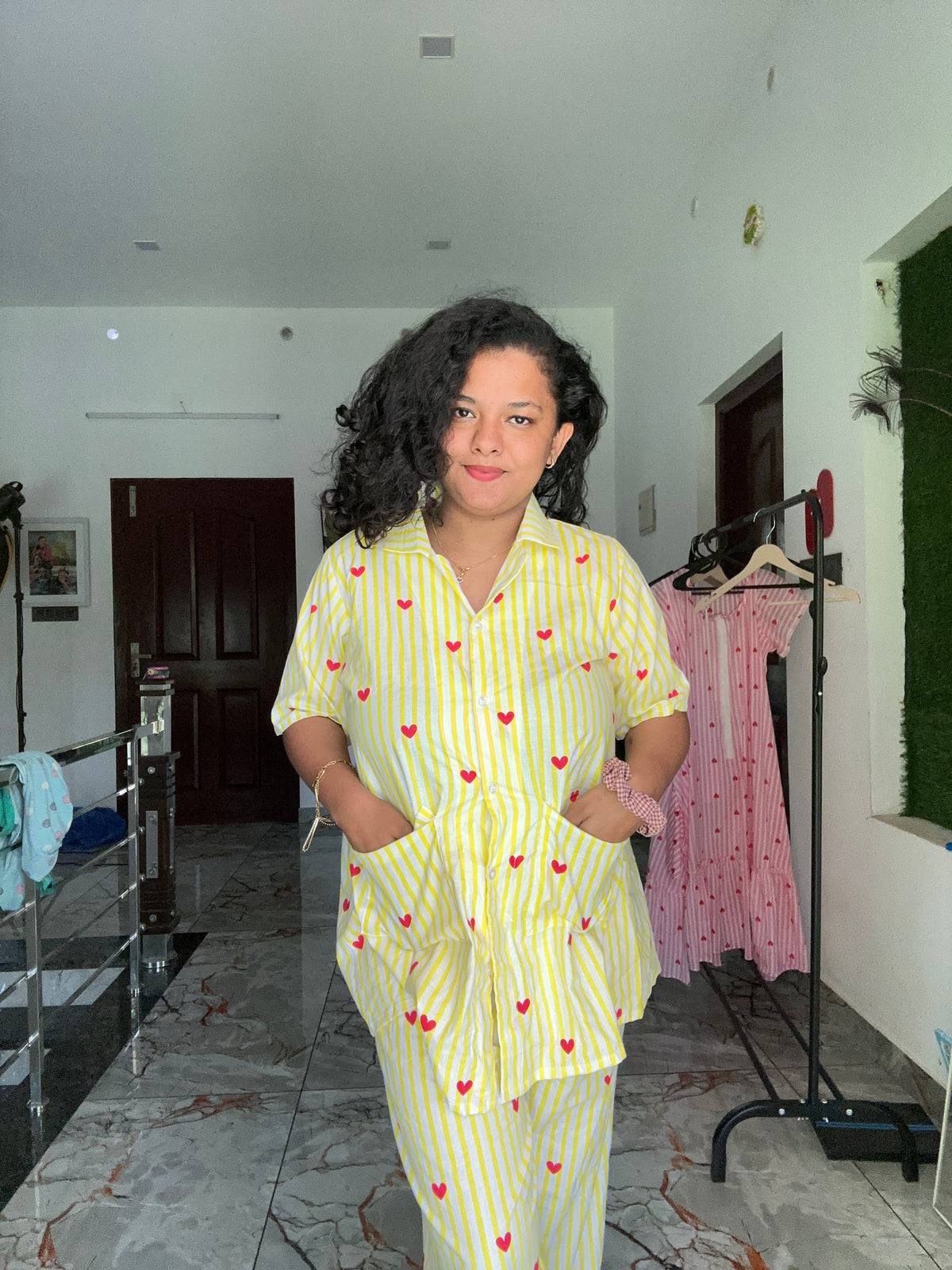 Yellow heart PJ set
