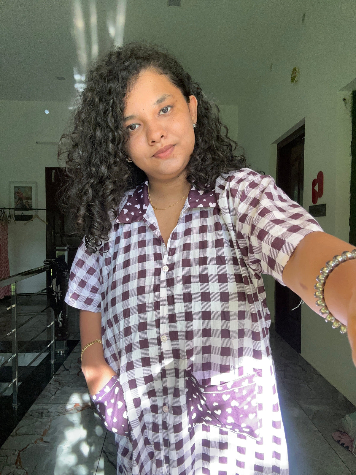 90s check grape Nua Momma