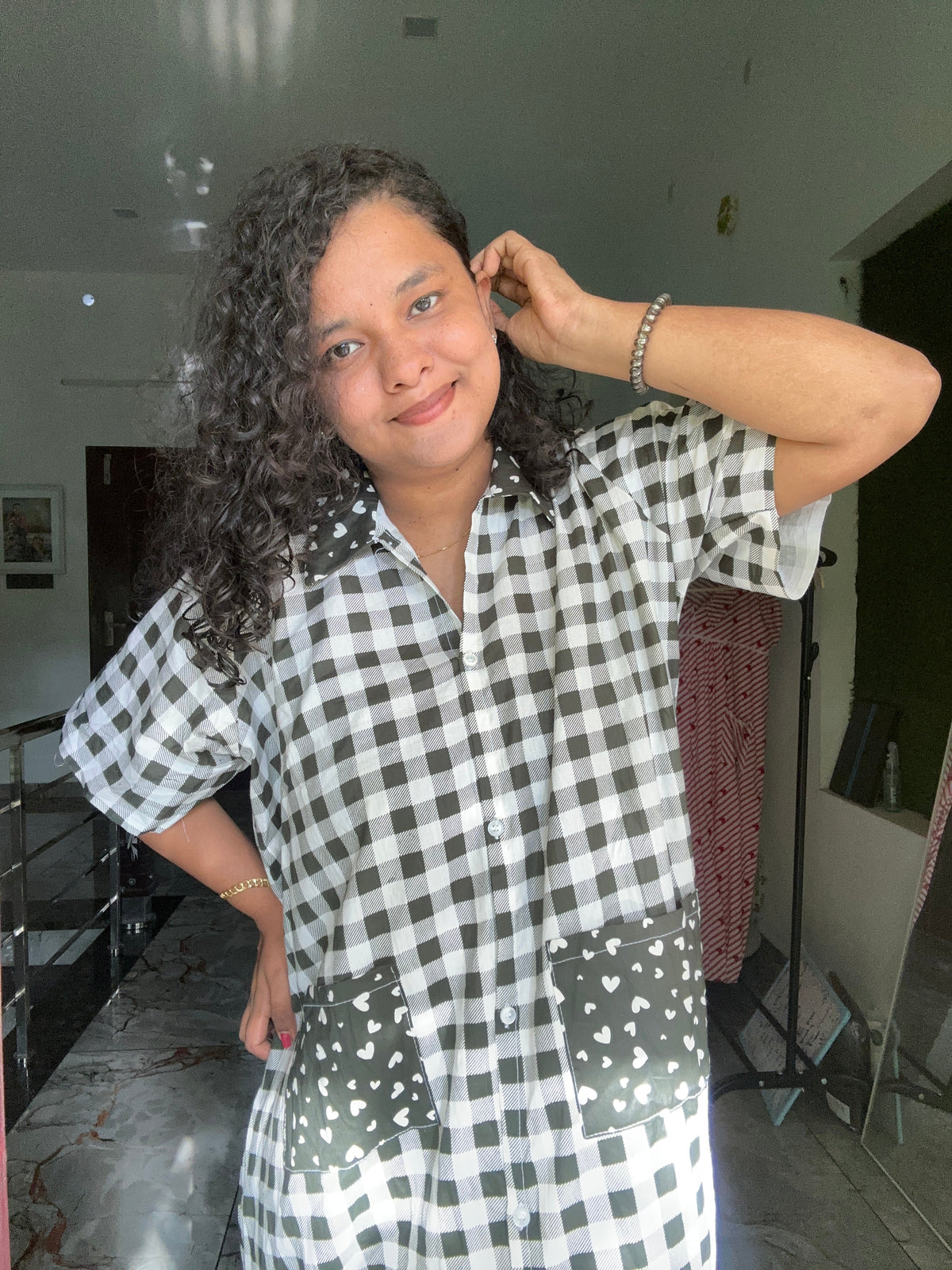 90s check green Nua Momma