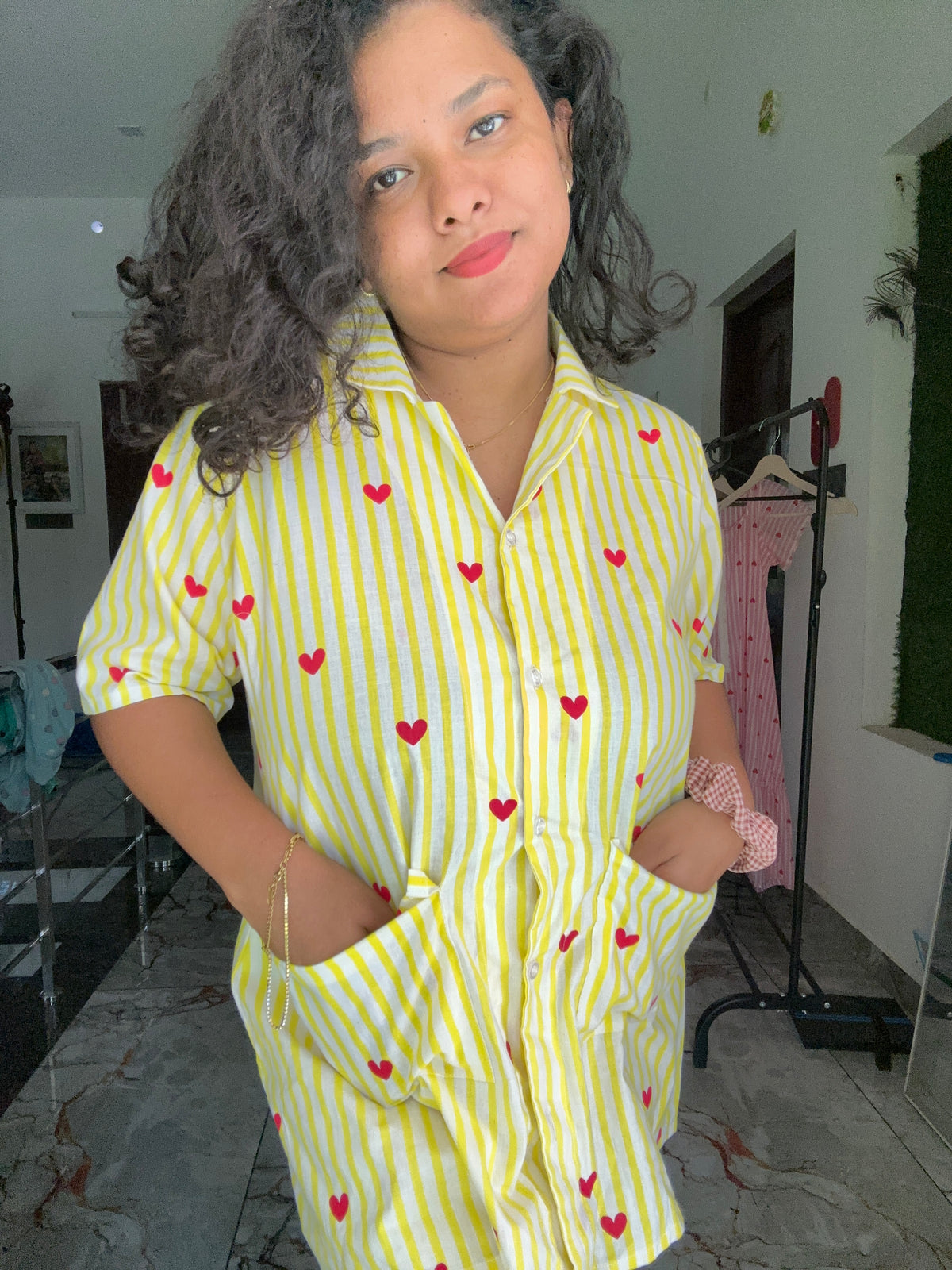 Yellow heart PJ set