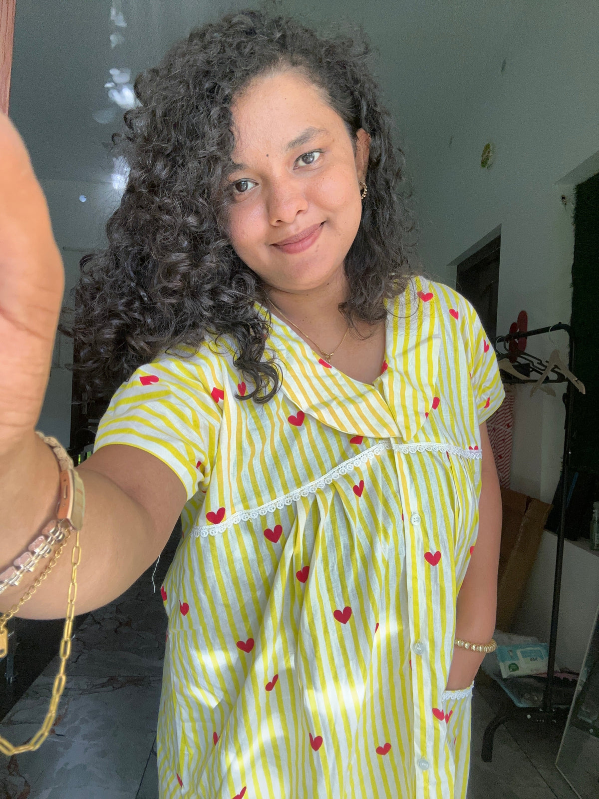 Yellow heart Button Nua Momma