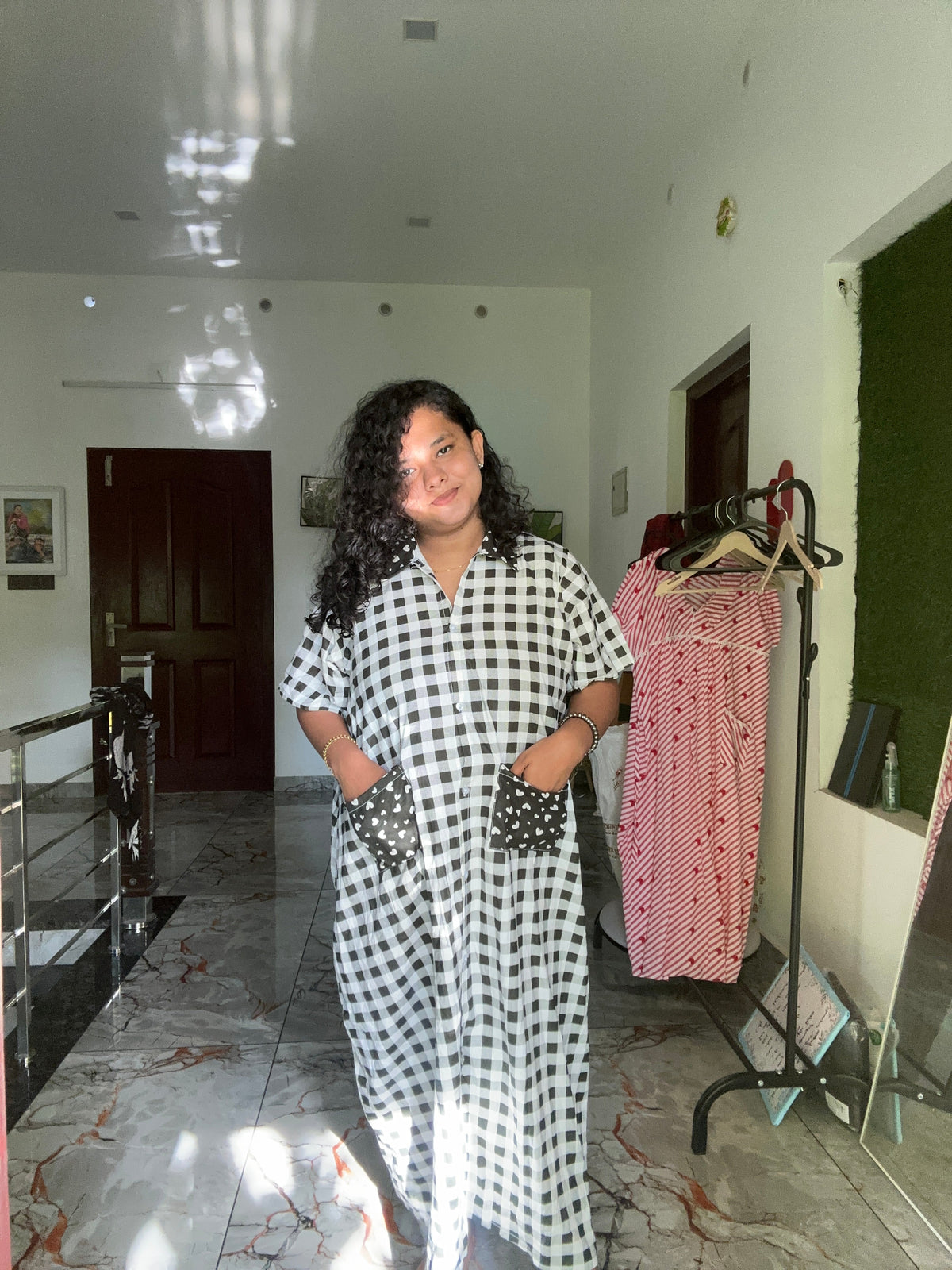 90s check green Nua Momma